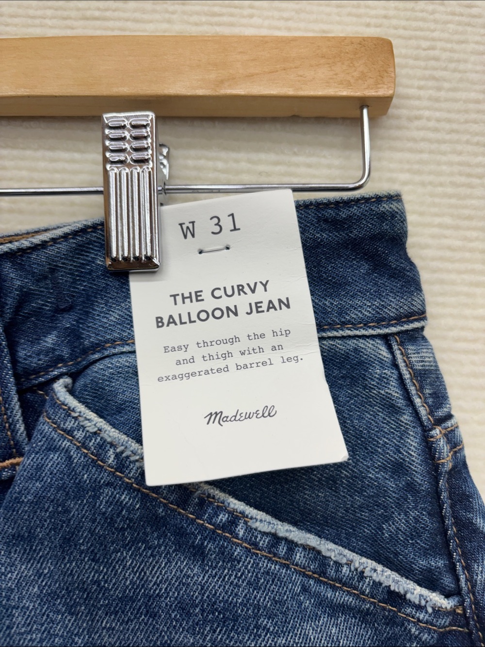 Madewell Women’s “Broken Zipper”Relaxed Dark Blue Denim Jeans - Picture 3 of 8